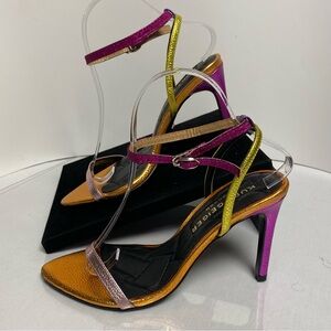NEW Kurt Geiger London Strappy Metallic Heels Multicolor EU 38